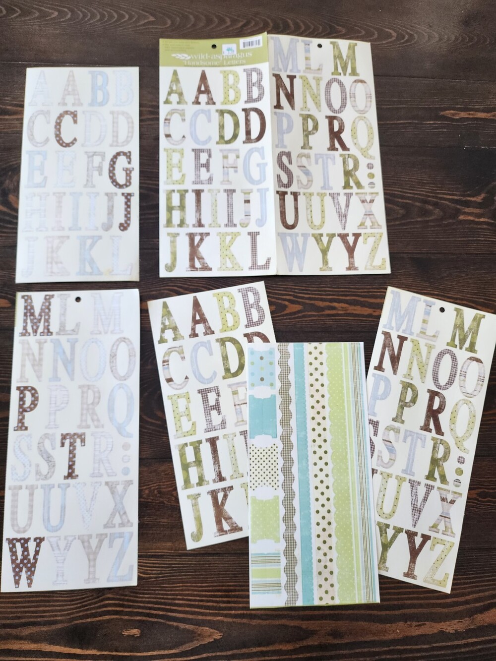 Scrapbooking Stickers Handsome Letters Alphabet Sheets Lot New Retired #22